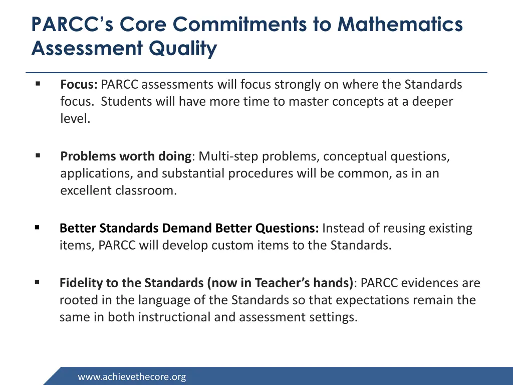 parcc s core commitments to mathematics
