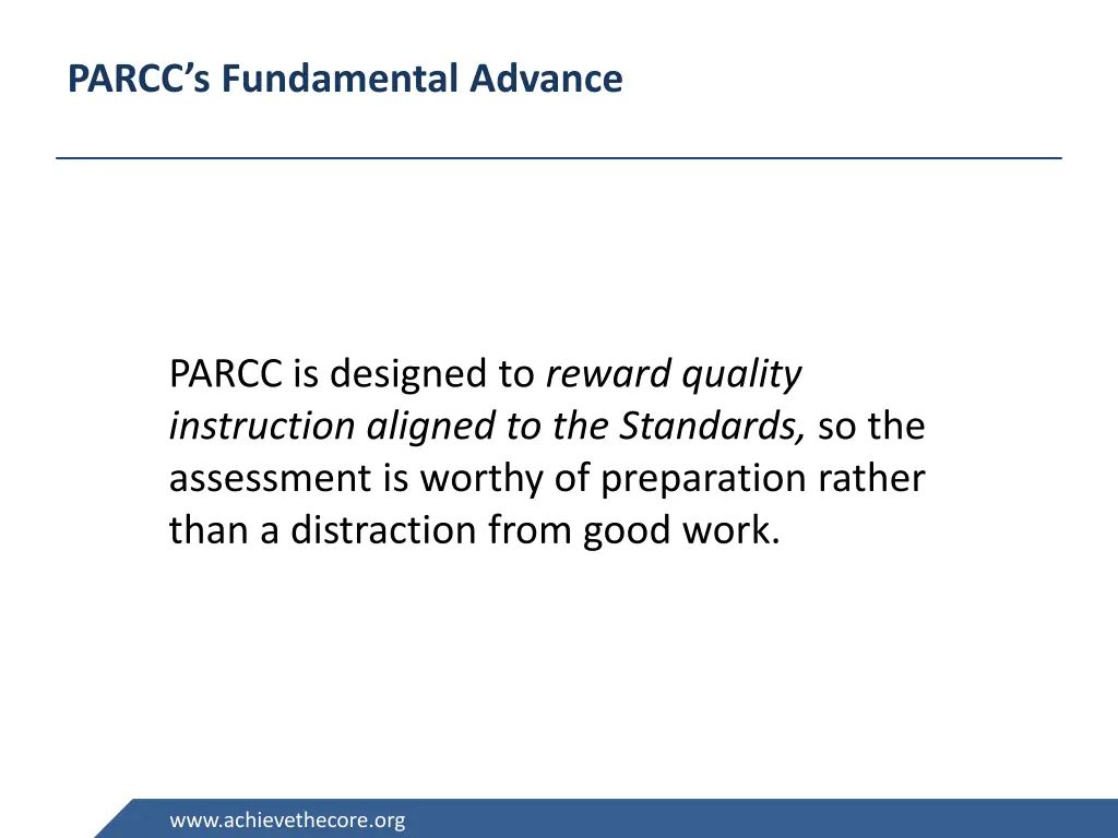 parcc s fundamental advance