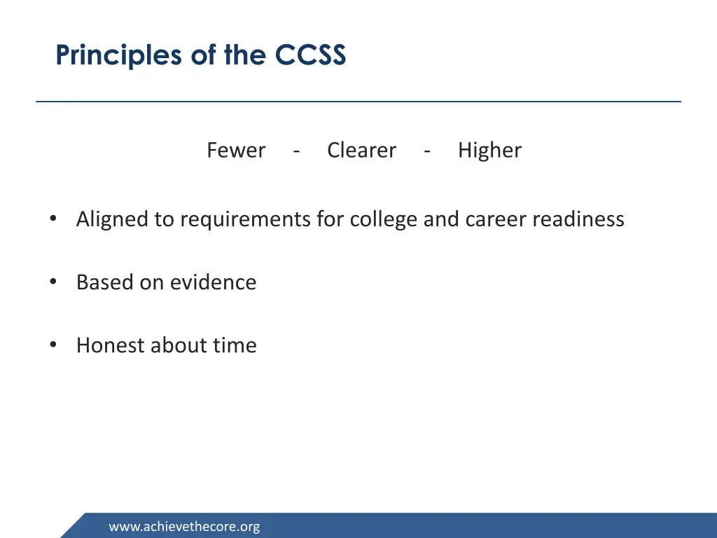 principles of the ccss