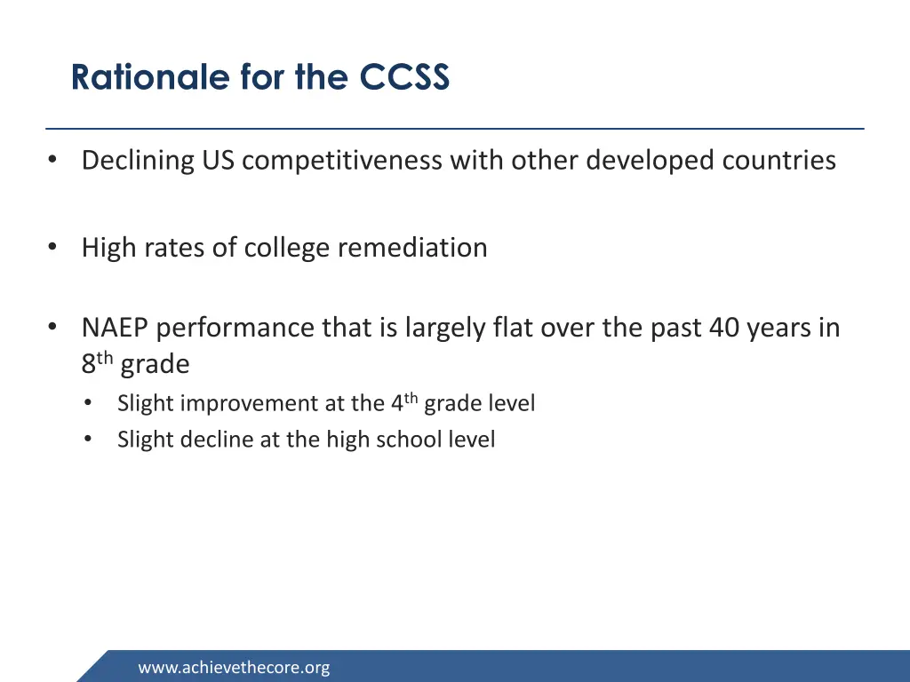 rationale for the ccss