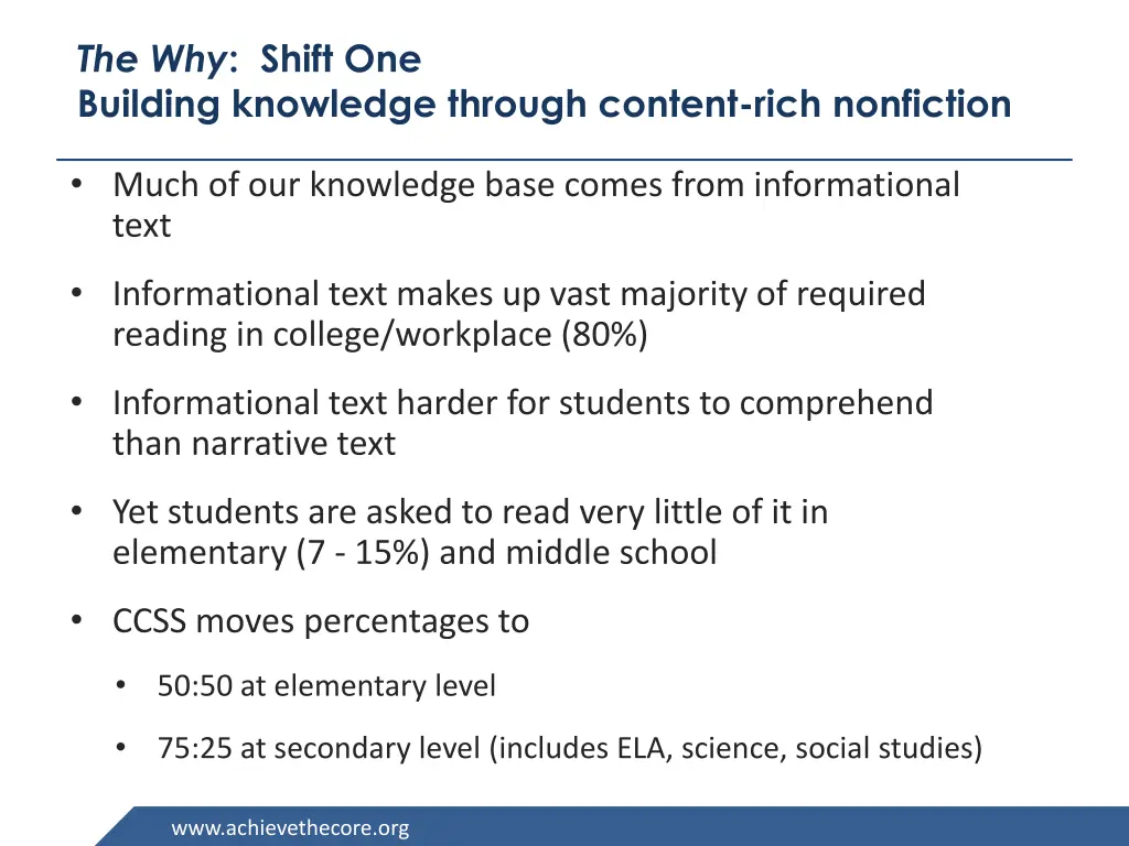 the why shift one building knowledge through