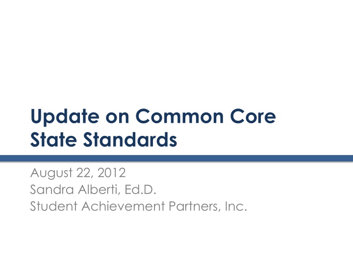 update on common core state standards
