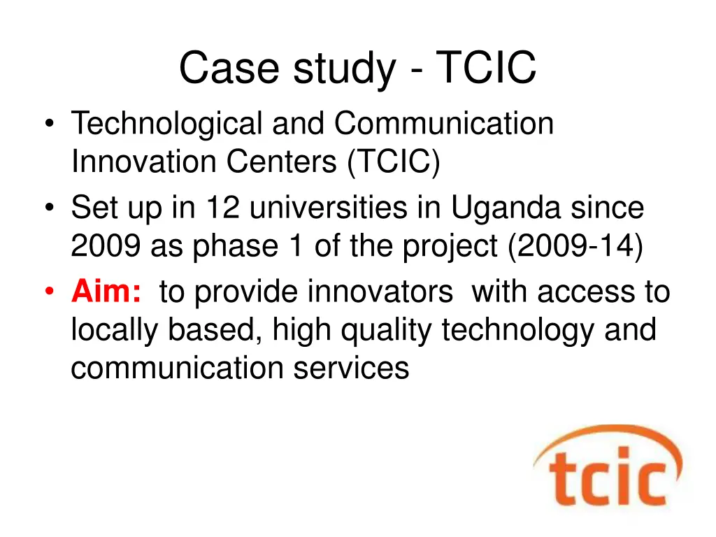 case study tcic technological and communication