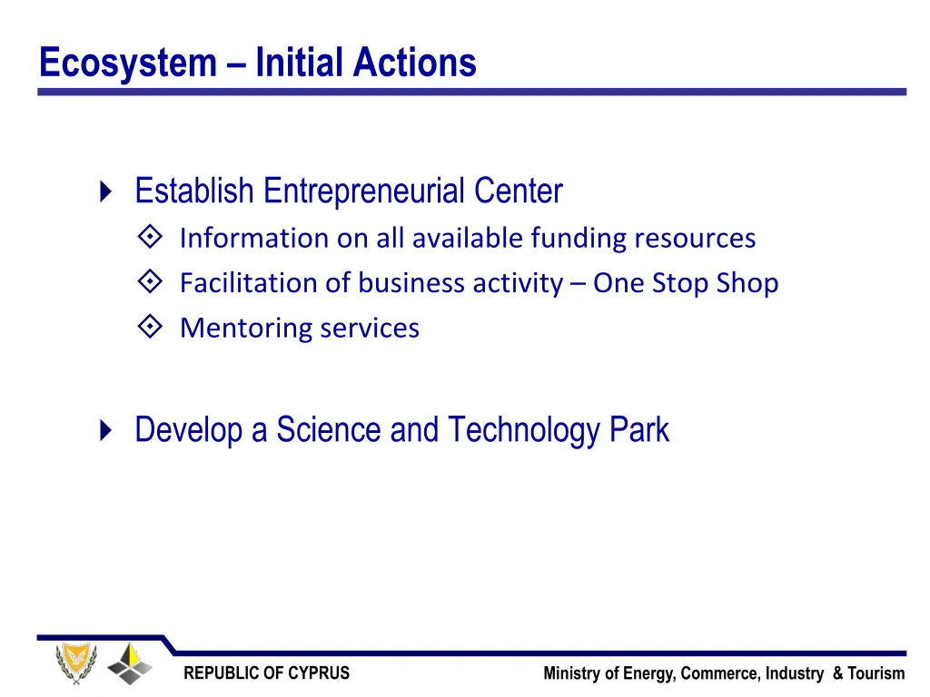ecosystem initial actions