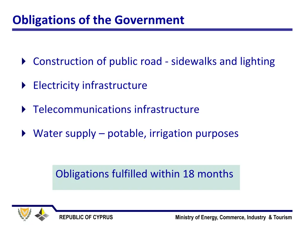 obligations of the government