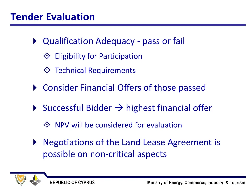 tender evaluation