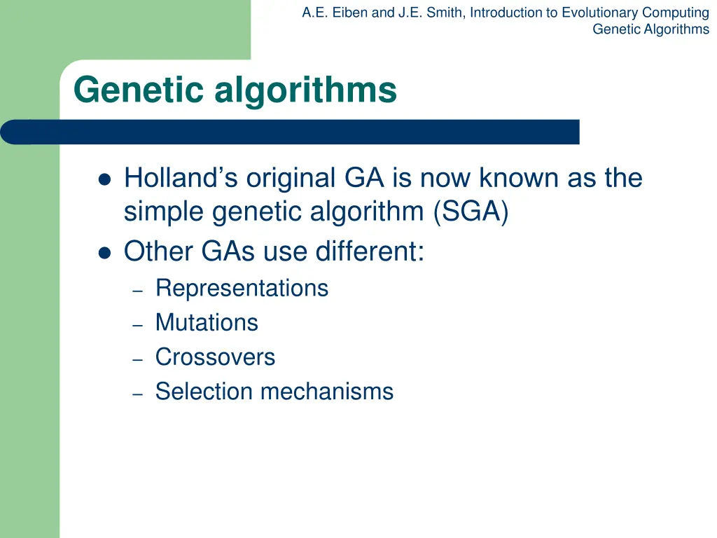 a e eiben and j e smith introduction 1