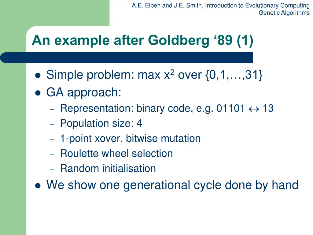 a e eiben and j e smith introduction 8