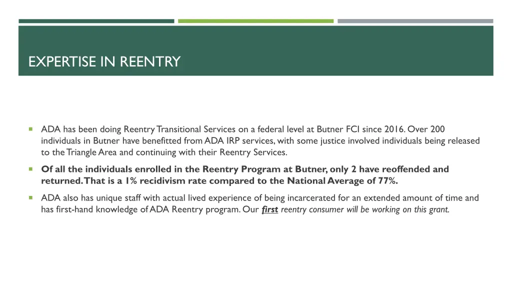 expertise in reentry
