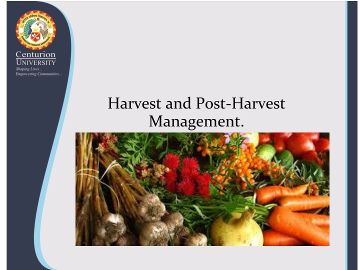 harvest and post harvest management