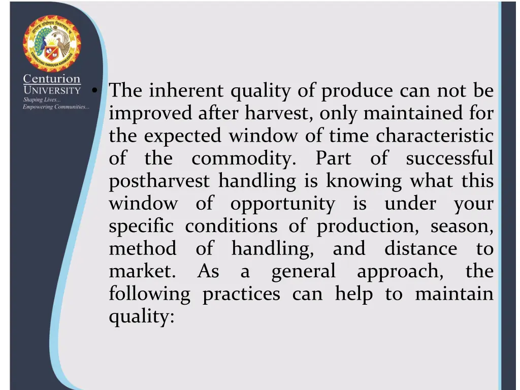 the inherent quality of produce