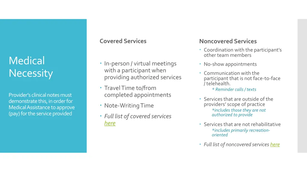 covered services