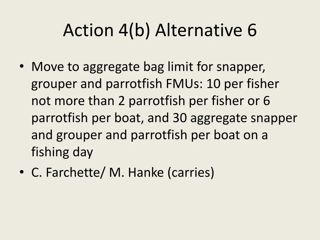 action 4 b alternative 6