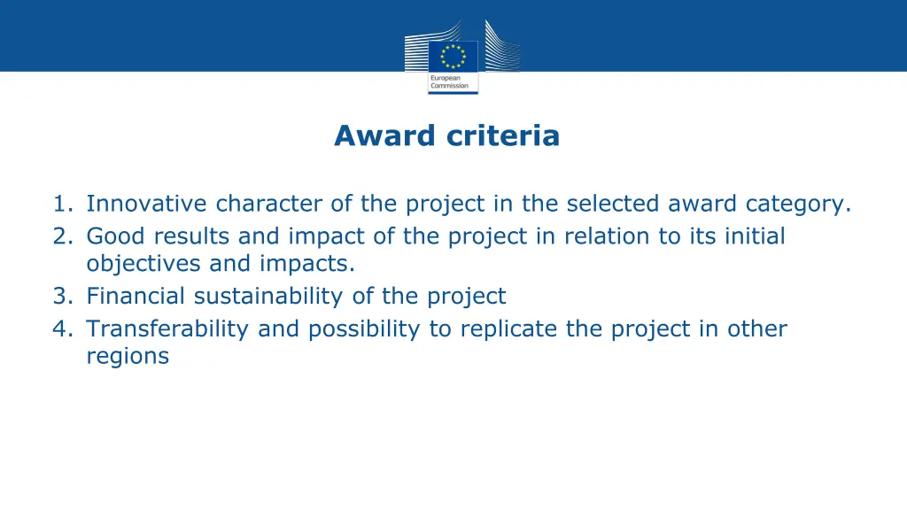 award criteria