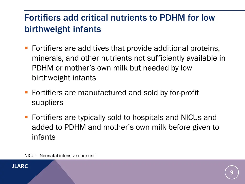 fortifiers add critical nutrients to pdhm