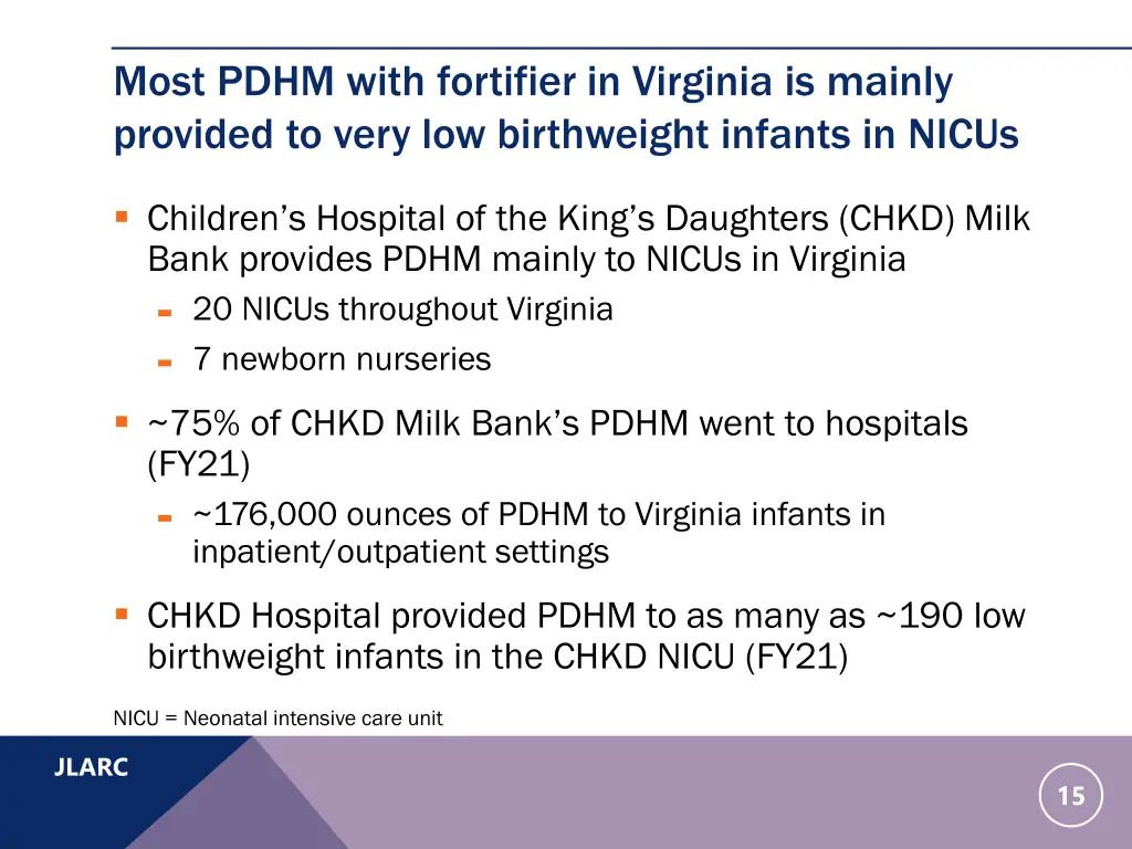 most pdhm with fortifier in virginia is mainly