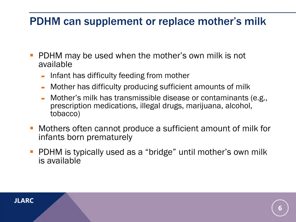 pdhm can supplement or replace mother s milk