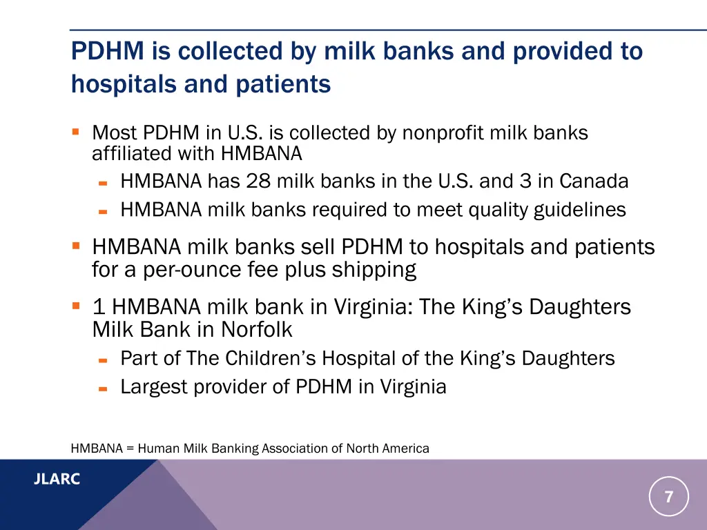 pdhm is collected by milk banks and provided