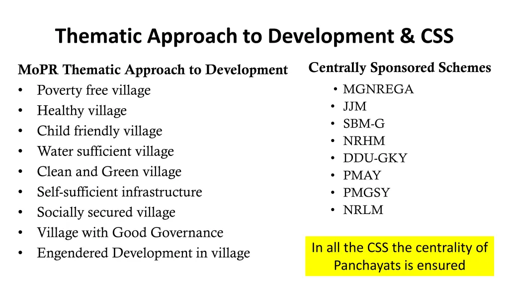 thematic approach to development css
