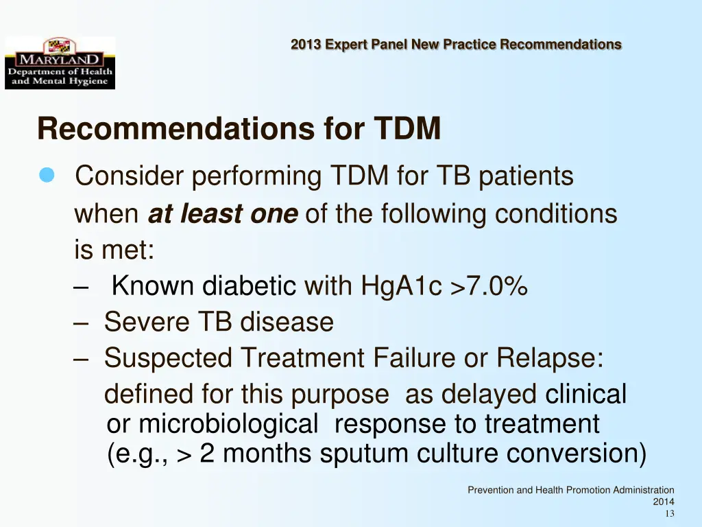 2013 expert panel new practice recommendations 12