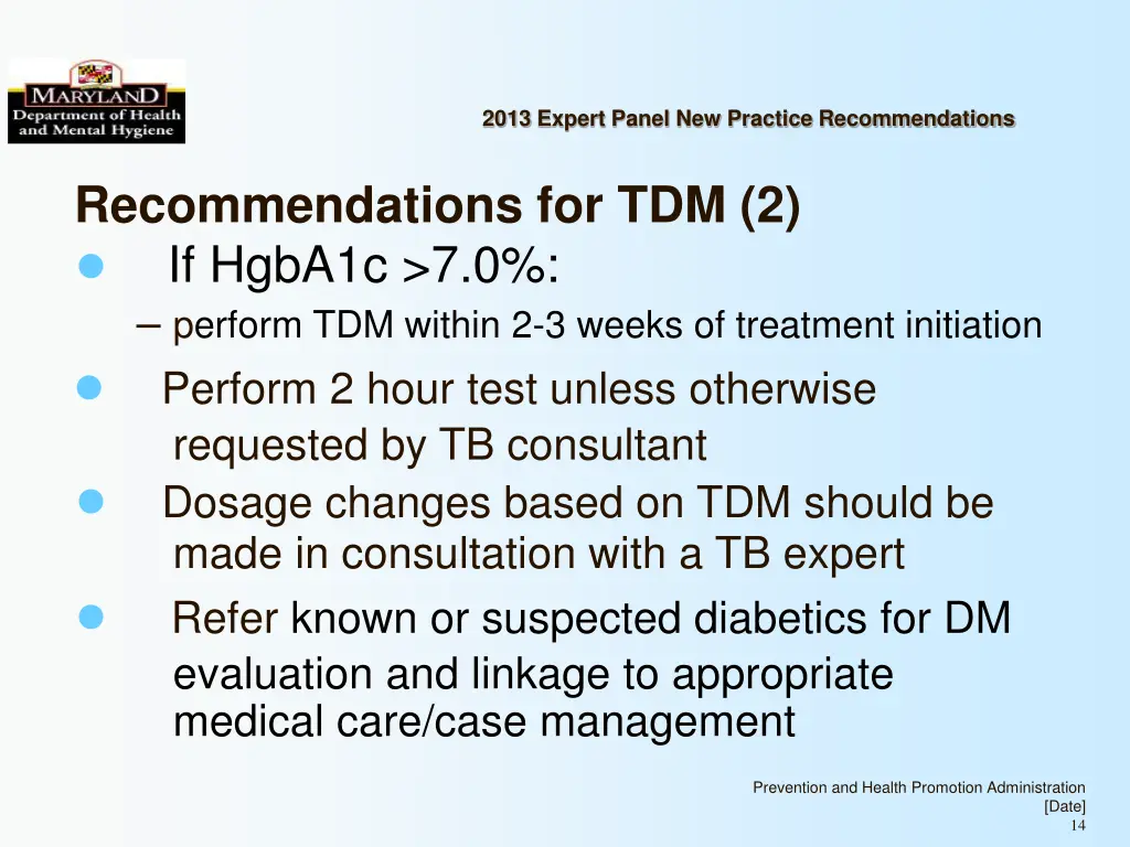 2013 expert panel new practice recommendations 13