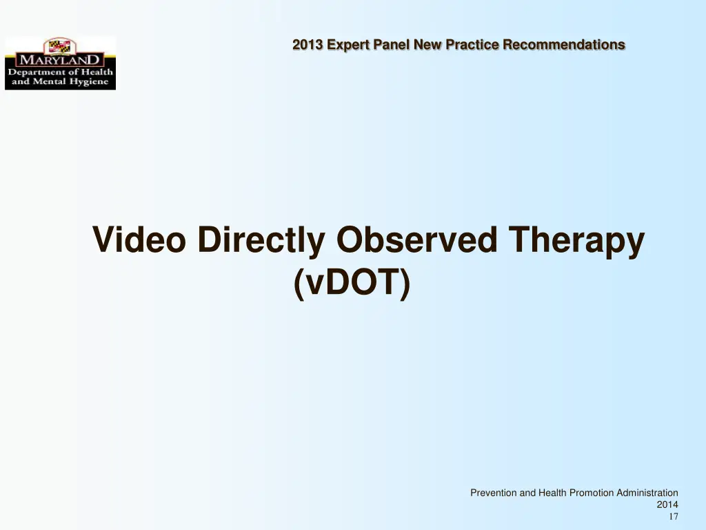 2013 expert panel new practice recommendations 16