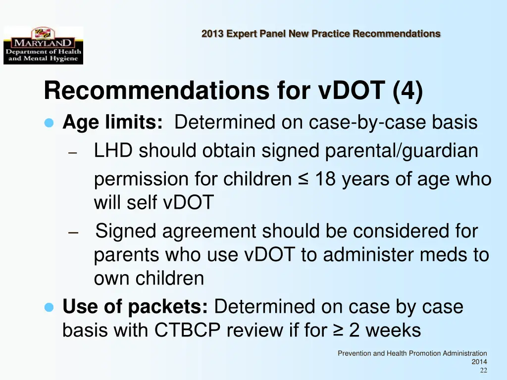 2013 expert panel new practice recommendations 21