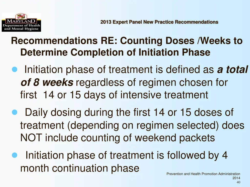 2013 expert panel new practice recommendations 38