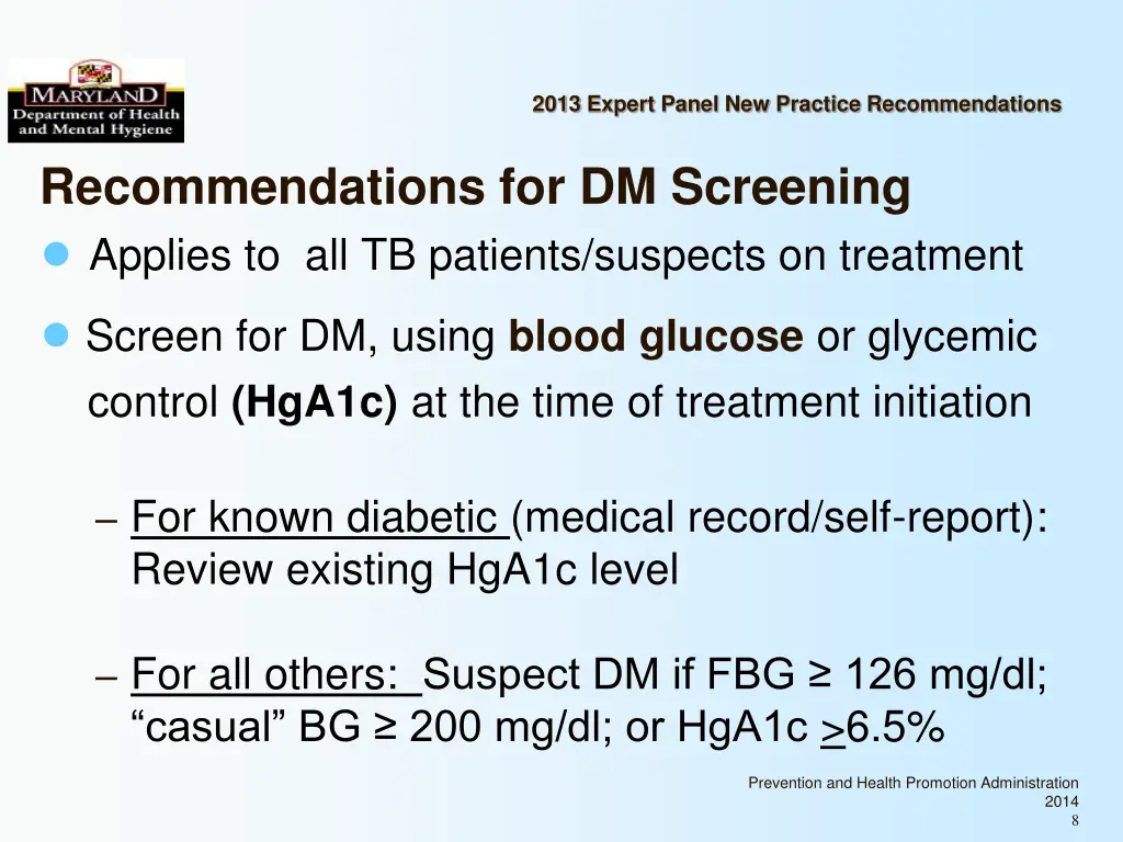 2013 expert panel new practice recommendations 7