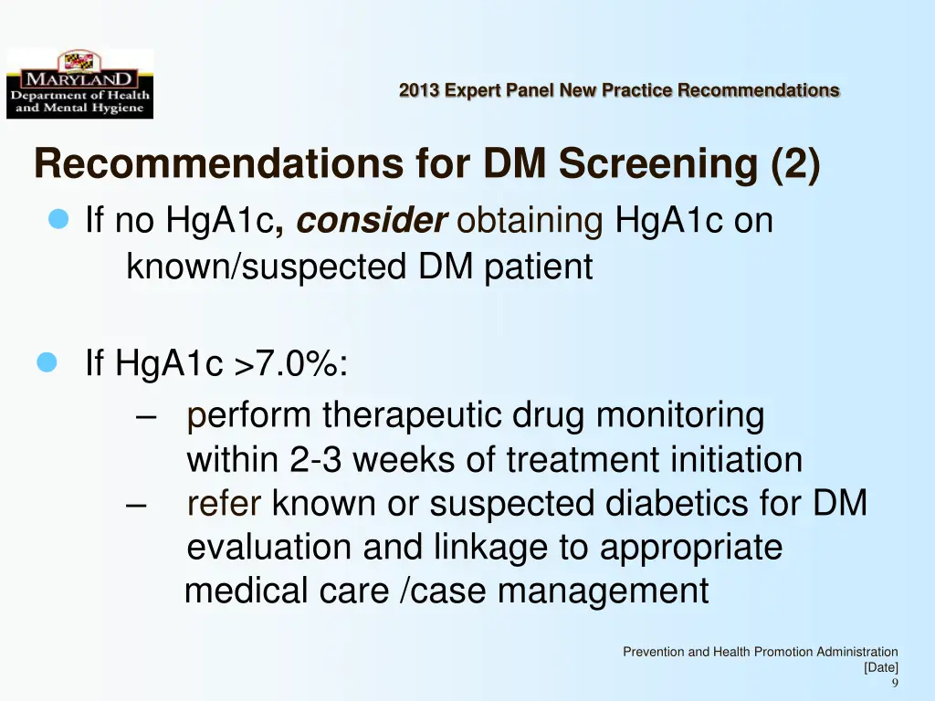 2013 expert panel new practice recommendations 8
