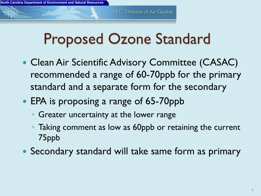 proposed ozone standard