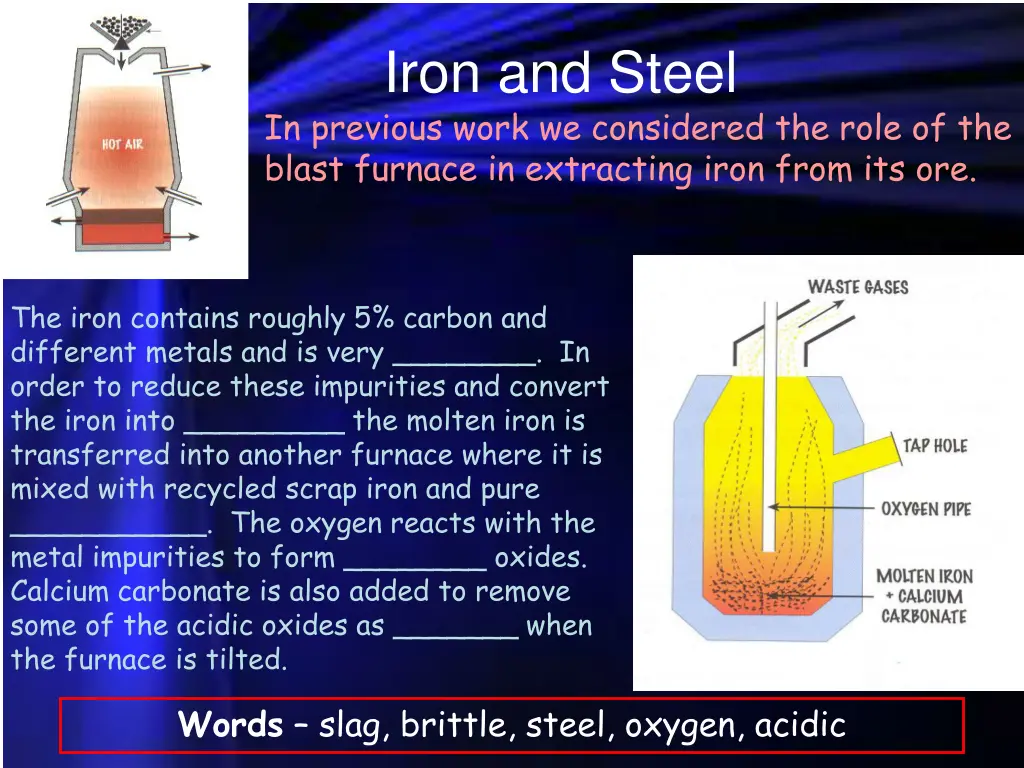 iron and steel in previous work we considered