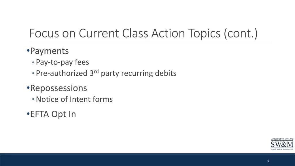 focus on current class action topics cont 2