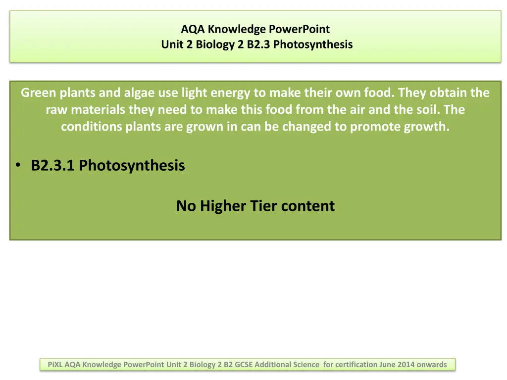 aqa knowledge powerpoint unit 2 biology 2