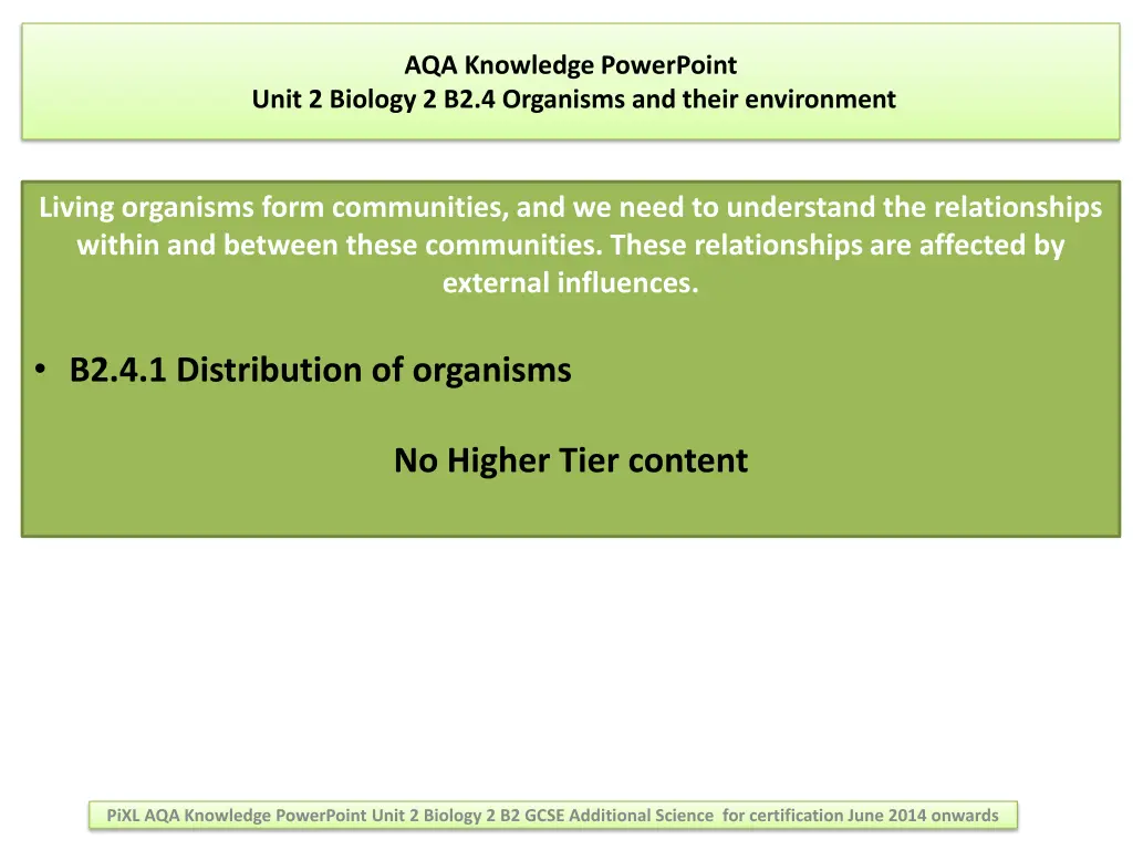 aqa knowledge powerpoint unit 2 biology 3