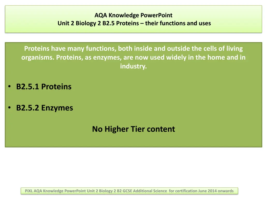 aqa knowledge powerpoint unit 2 biology 4