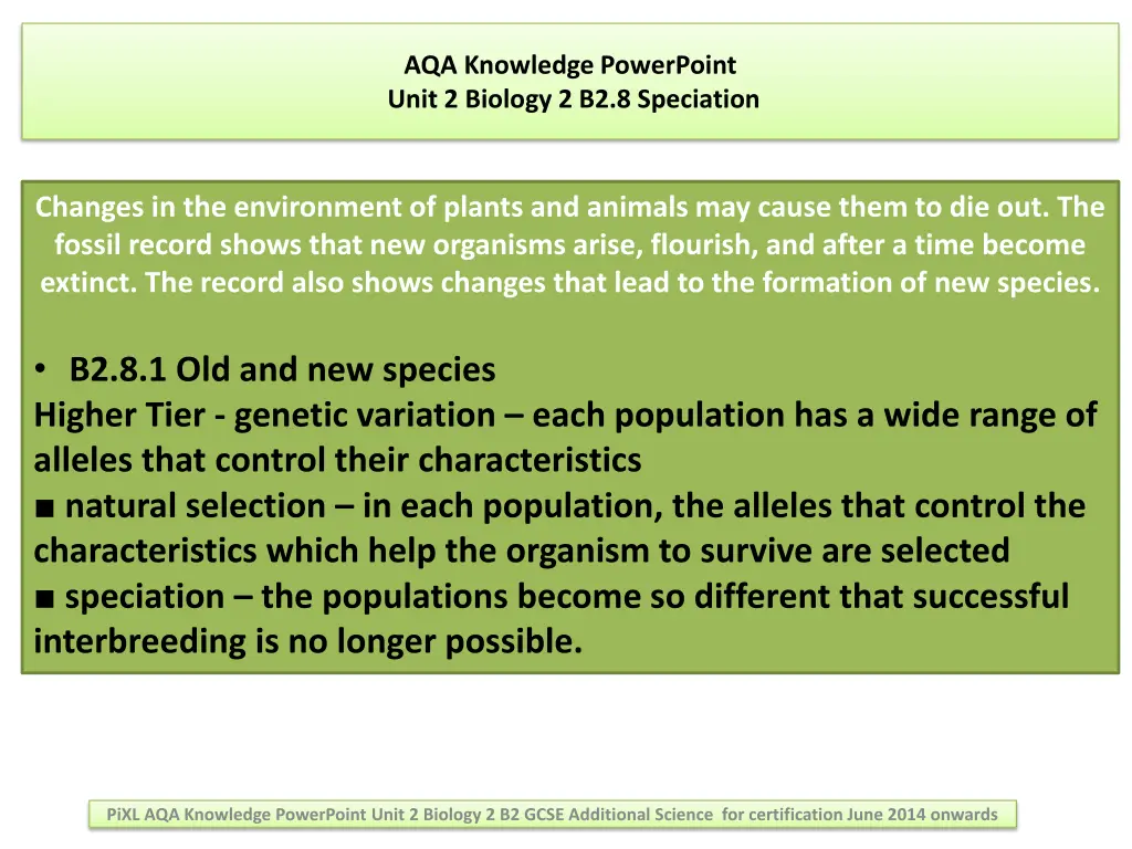 aqa knowledge powerpoint unit 2 biology 7