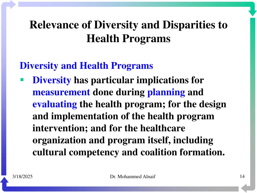 relevance of diversity and disparities to health 11