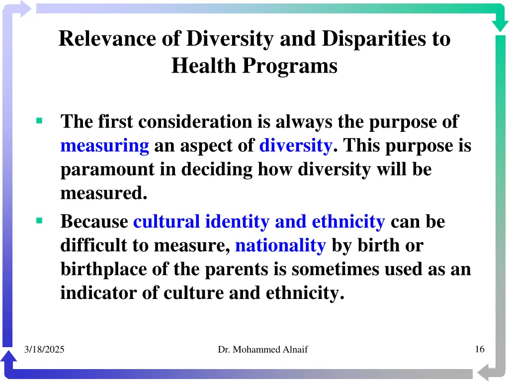 relevance of diversity and disparities to health 13