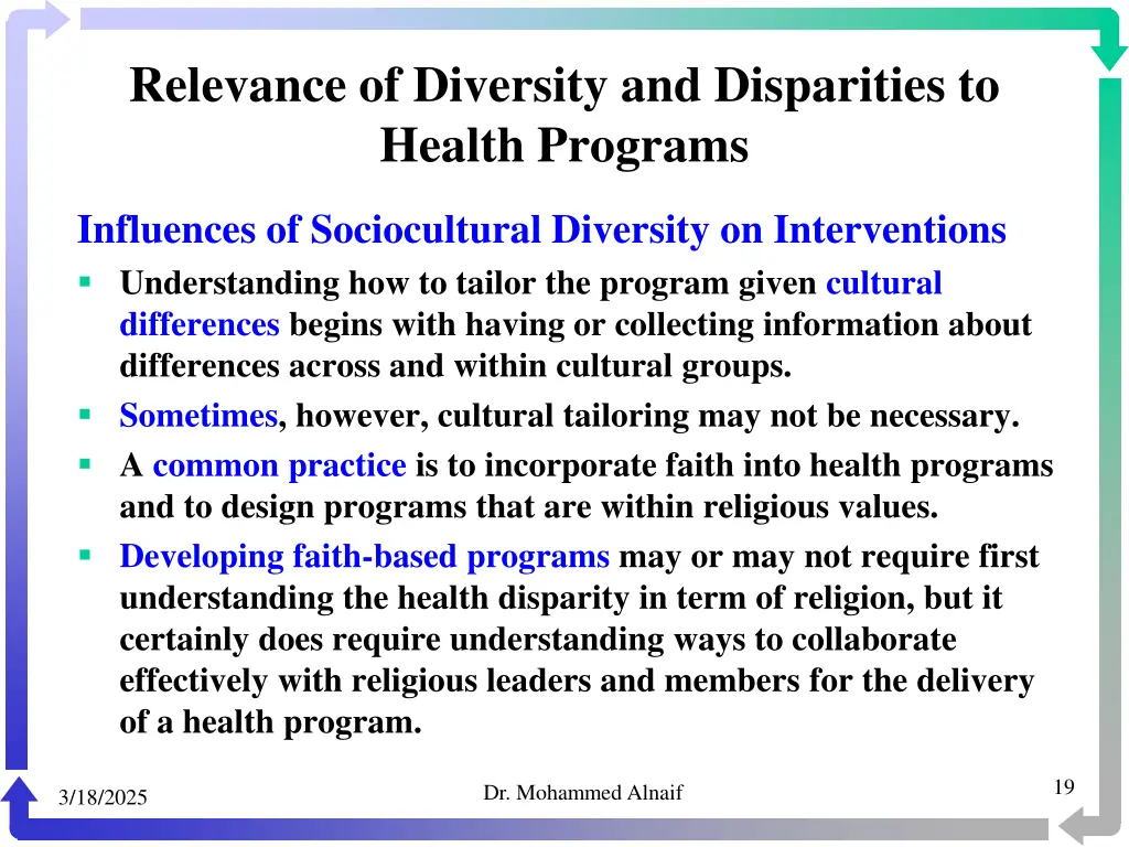 relevance of diversity and disparities to health 16