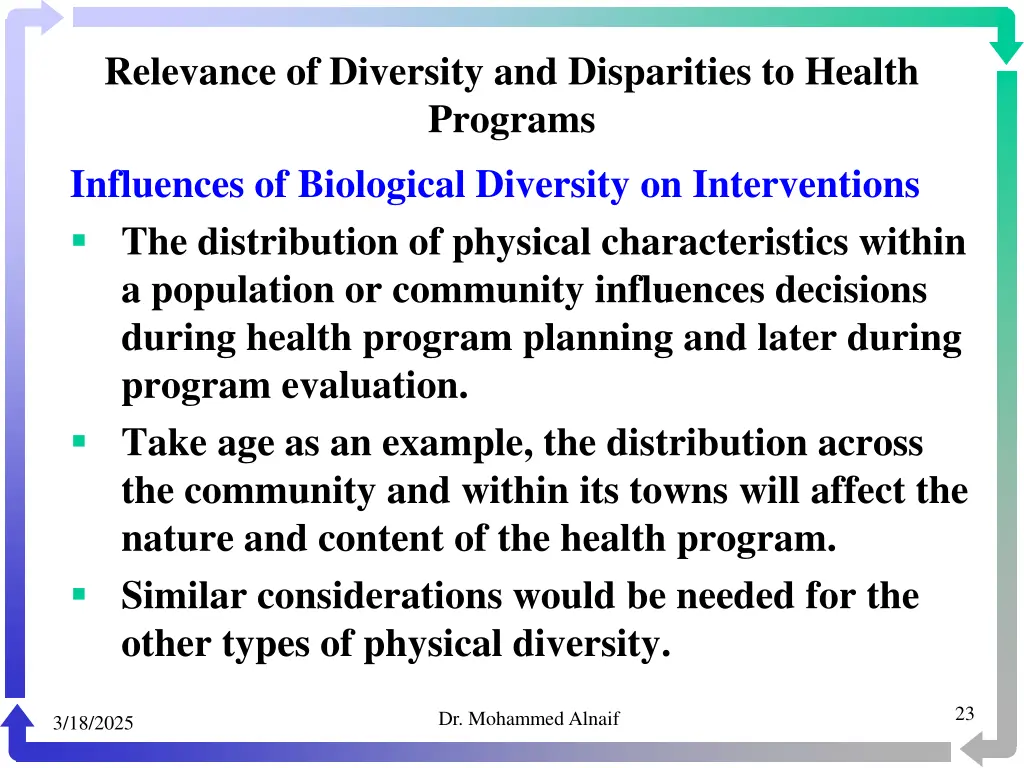 relevance of diversity and disparities to health 20