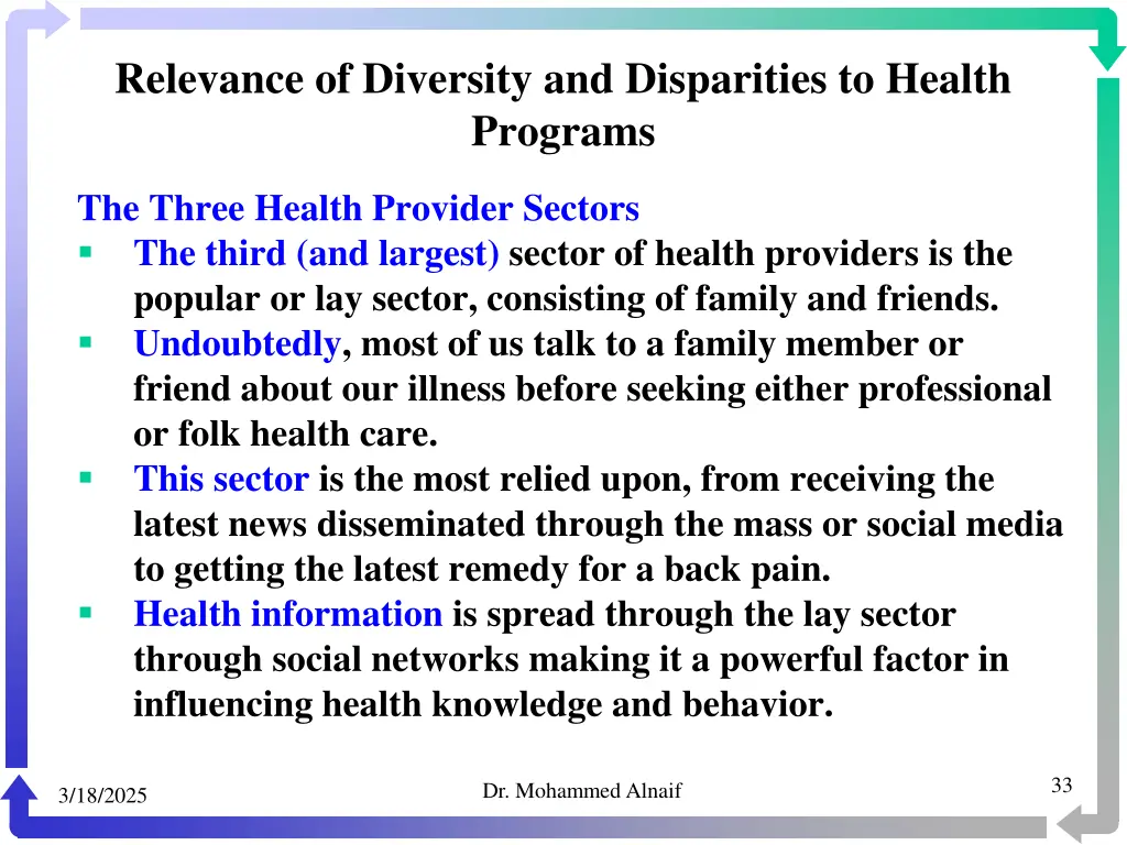 relevance of diversity and disparities to health 30