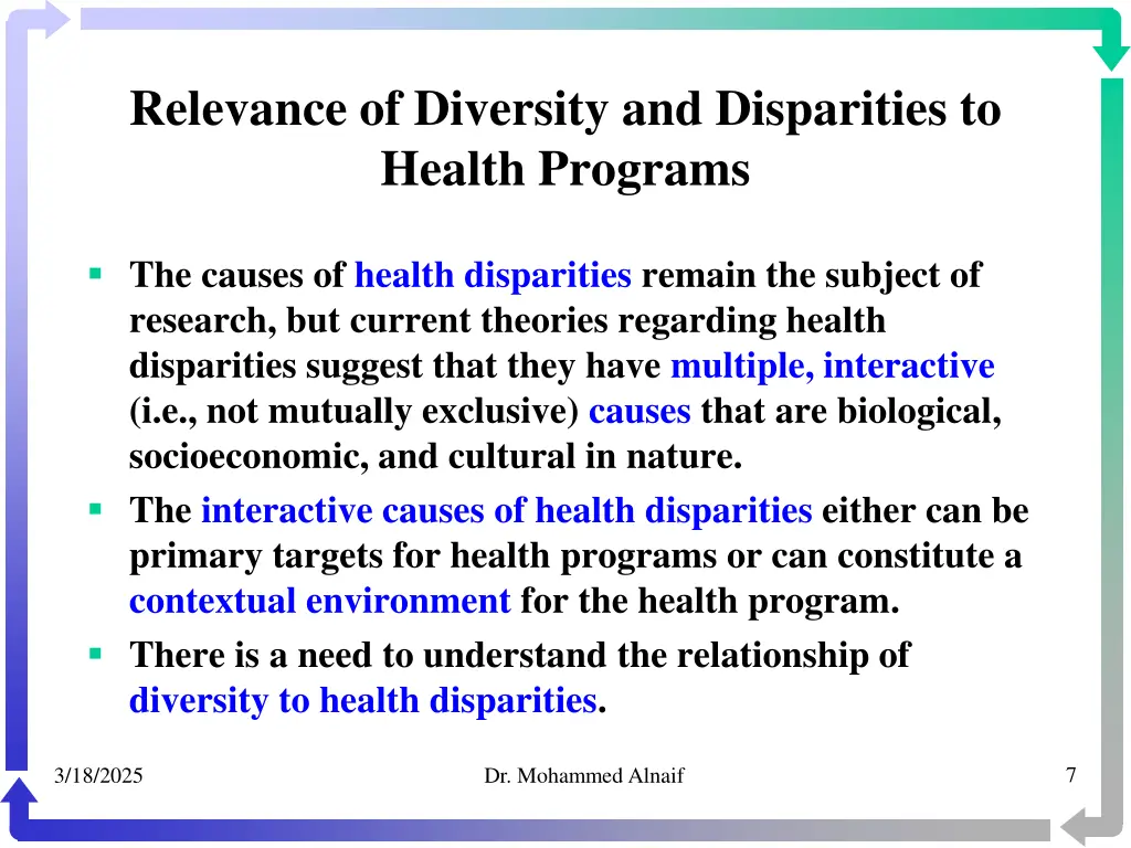 relevance of diversity and disparities to health 4