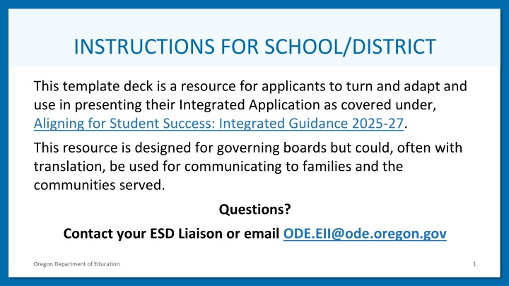 instructions for school district