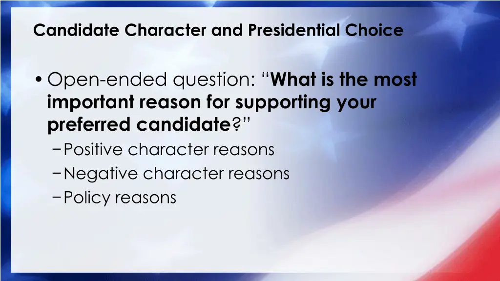 candidate character and presidential choice