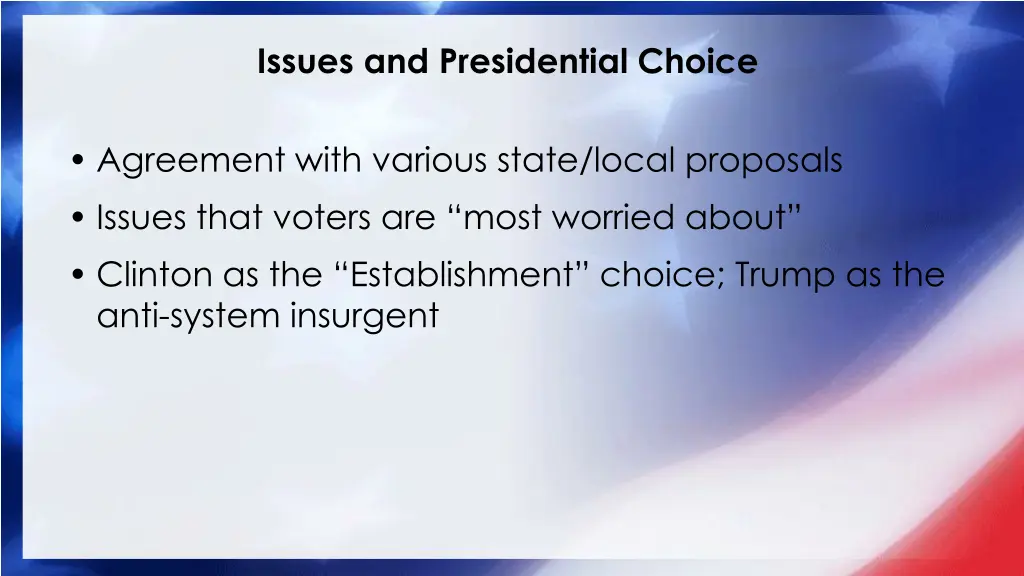issues and presidential choice