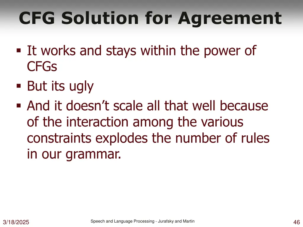 cfg solution for agreement
