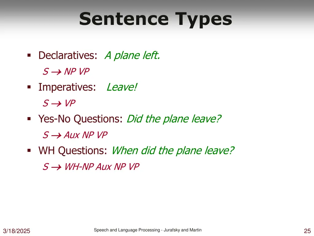 sentence types