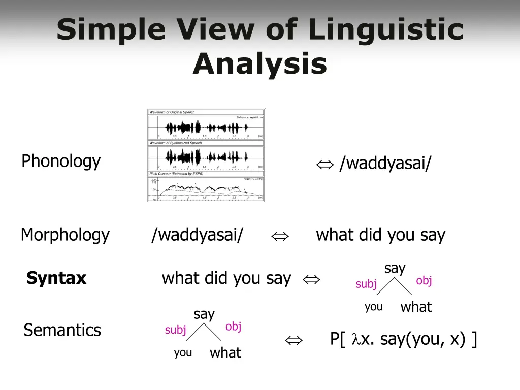 simple view of linguistic analysis