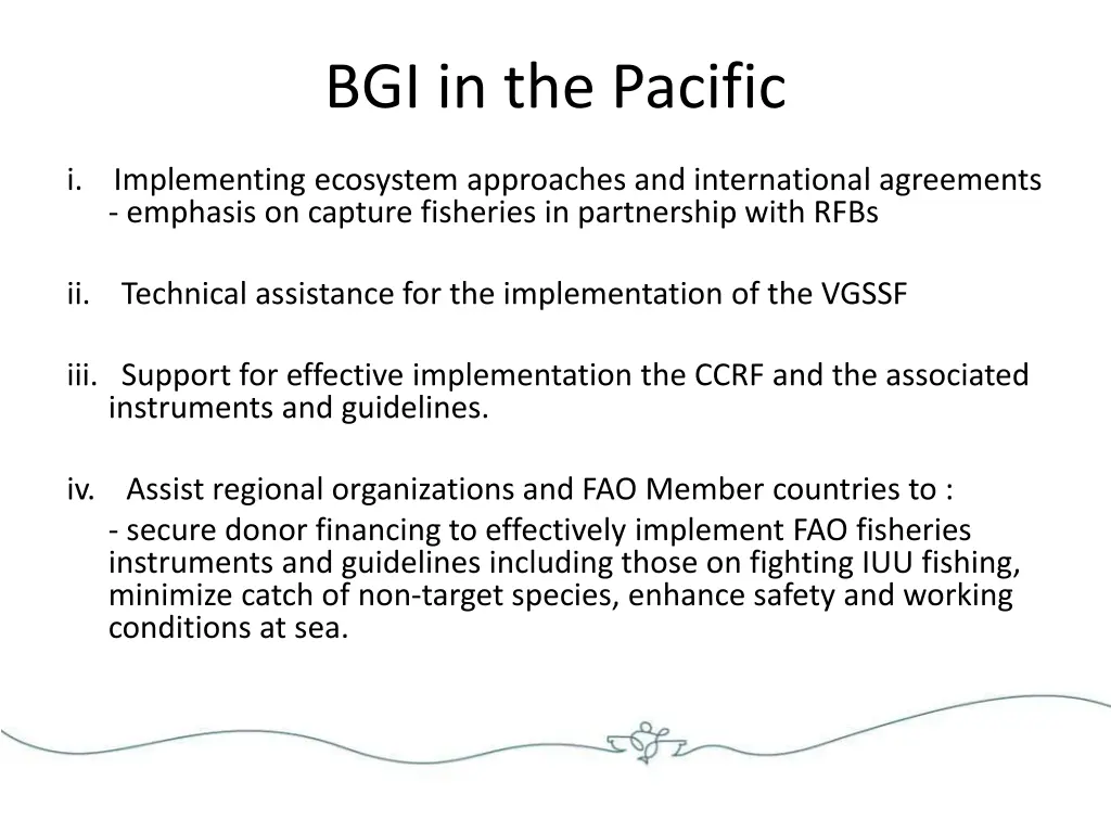 bgi in the pacific